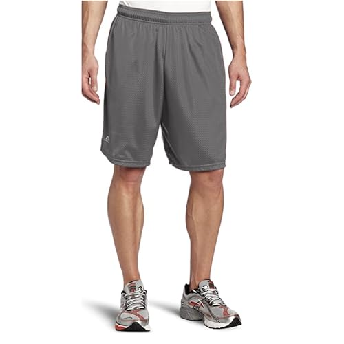 Russell Athletics Men's Mesh Shorts - Versatile Workout Attire with Pockets, Dry Fit Performance for Gym and Workouts, Steel, XX-Large