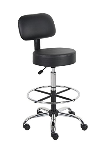 Boss Office Products Be Well Medical Spa Drafting Sool with Back in Black
