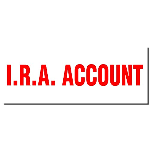 Large Pre-Inked Ira Account Stamp, Red Ink, 7/8 x 2-1/4 - Essential Banking Stamp for Audit Managers, Quality, Durable and Long-Lasting - Ideal for Financial Institutions and Banking Professionals