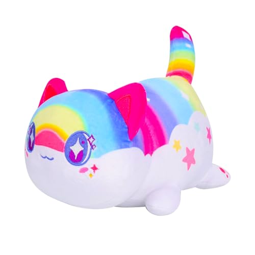 Unitvbba Cute Rainbow MeeMeow Cat Stuffed Animals Plush Toy, Soft Collection of Cats Plush Toys, Great Gift for Kids Fans Birthday Christmas