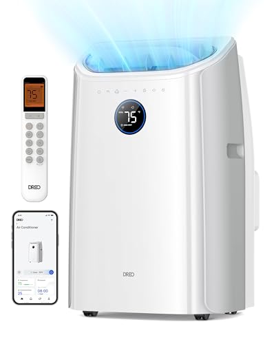 Dreo Portable Air Conditioners, 12,000 BTU AC Unit for Bedroom with Drainage-free Cooling, 46dB Quiet, APP/Voice/Remote, 24h Timer with Fan & Dehumidifier, Smart Air Conditioner for Room Indoors