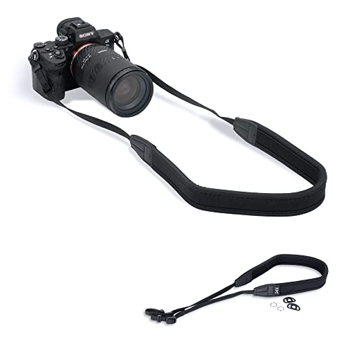 Mirrorless Camera Neck Strap Shoulder Belt for Sony ZV-1 II ZV-E10 A7C A6700 A6600 A6500 A7 IV III A7R V IV A7S III A9 II Fujifilm X100VI X-T5 X-T4 X-T30 II Nikon Z30 Z50 Canon M50 M6 M5 Mark II-Black