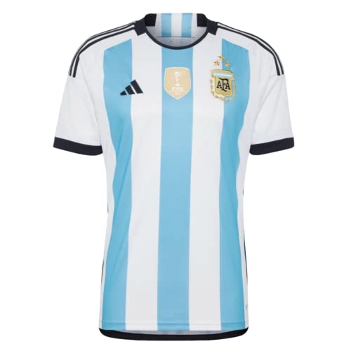 adidas Men's Soccer Argentina 3-Star Winners Home Jersey (as1, Alpha, s, Regular, Regular) White/Blue
