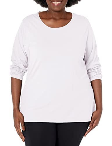 Just My Size Women's Plus Size Long Sleeve Tee, White, 2X