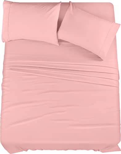 Utopia Bedding Full Bed Sheets Set - 4 Piece Bedding - Brushed Microfiber - Shrinkage and Fade Resistant - Easy Care (Full, Pink)
