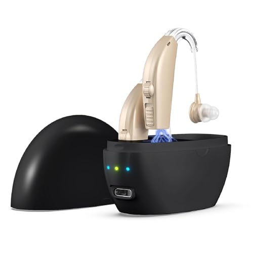 Kullre Hearing Aids, Hearing Aids for Seniors with Noise Cancelling and Volume Control, Rechargeable Hearing Aids for Hearing Loss with Charging Case