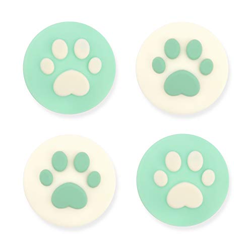 GeekShare 4PCS Silicone Cat Paw JoyCon Thumb Grip Set Joystick Caps Compatible with Switch / OLED / Switch Lite (Spring Green)