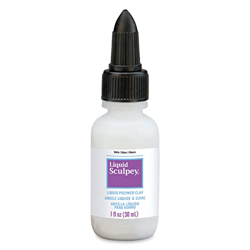Liquid Sculpey Liquid Polymer Oven-Bake Clay, White, 1 oz. bottle, Great for jewelry, holiday, DIY, mixed media, window clings, home décor and more! Great for beginners to artists!