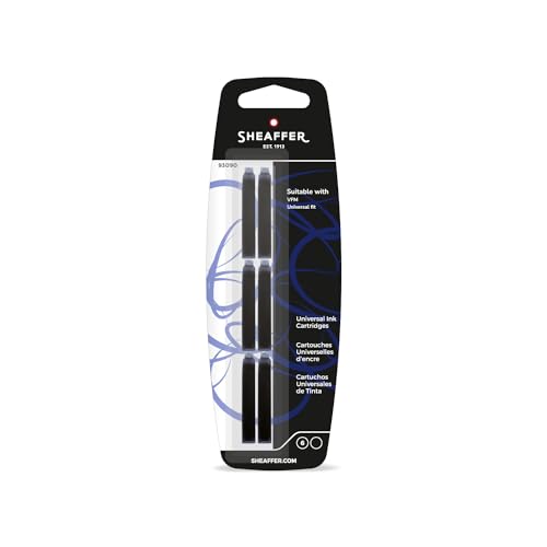 Sheaffer Skrip Fountain Pen Universal Ink Cartridge - Black VFM (6pk euro fit)