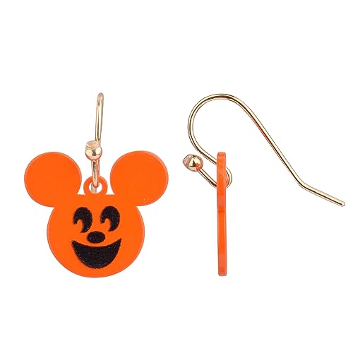 Disney Earrings - Authentic Disney Halloween Earrings for Women - Mickey Mouse Inspired Pumpkin Design - Perfect for Halloween Events or Parties (0.5' drop length)
