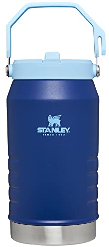 Stanley IceFlow Stainless Steel Water Jug with Straw, Vacuum Insulated Water Bottle for Home and Office, Reusable Tumbler with Straw Leak Resistant Flip, Lapis, 64OZ