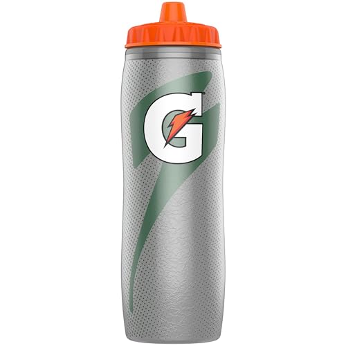 Gatorade Insulated Squeeze Bottle, Silver, 30oz