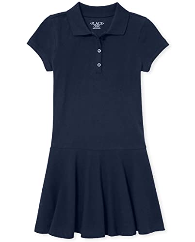 The Children's Place girls Short Sleeve Picque Polo Dress, Tidal Single, Medium US