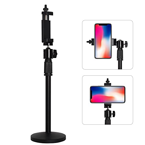 Cell Phone Stand, Phone Holder Stand Desktop Phone Tripod Stand Tabletop Phone Stand, Compatible with 2.2' to 4.25' Wide Smartphones
