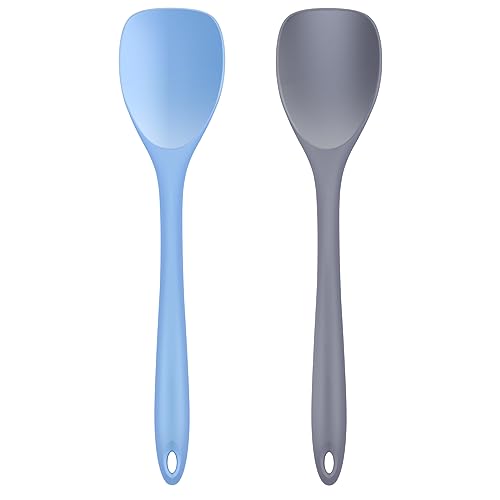 Armrouns Silicone Spatula Spoon 2-Pack, Rubber Spoonula set Heat Resistant, Seamless Non-Stick Scrapers for Baking Mixing.