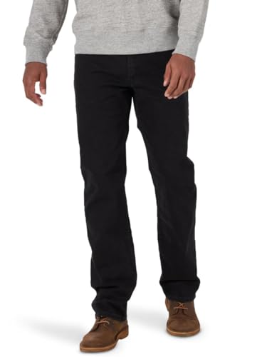 Wrangler Authentics Men's Regular Fit Comfort Flex Waist Jean, Black, 36W x 29L