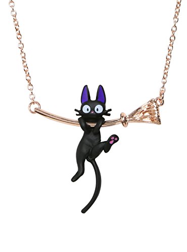 Babigo Studio Ghibli Kiki's Delivery Service Jiji Hanging on Broom womens Necklace