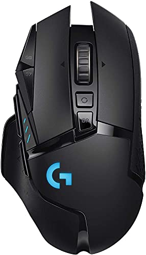 Logitech G502 Lightspeed Wireless Gaming Mouse, Hero 25K Sensor, 25,600 DPI, RGB, 11 Programmable Buttons, Long Battery Life, Powerplay- Compatible, PC/Mac - Black (Renewed)