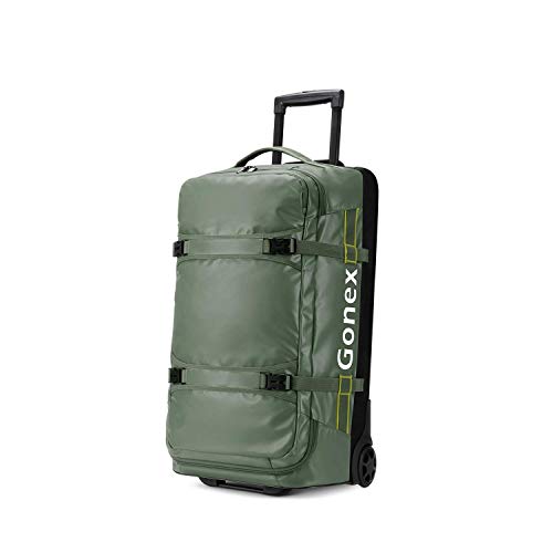 Gonex Rolling Duffle Bag with Wheels, 70L Water Repellent Wheeled Travel Duffel Luggage with Rollers 25 inch, Olive Green