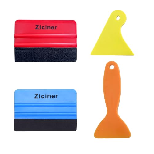 Dickno 4PCS Felt Edge Squeegee Car Wrapping Tool Kit, Vinyl Wrapping Tool Window Tint Kit, Auto Applicator Tool for Vinyl Wrap, Window Tint, Wallpaper, Decal Sticker Installation