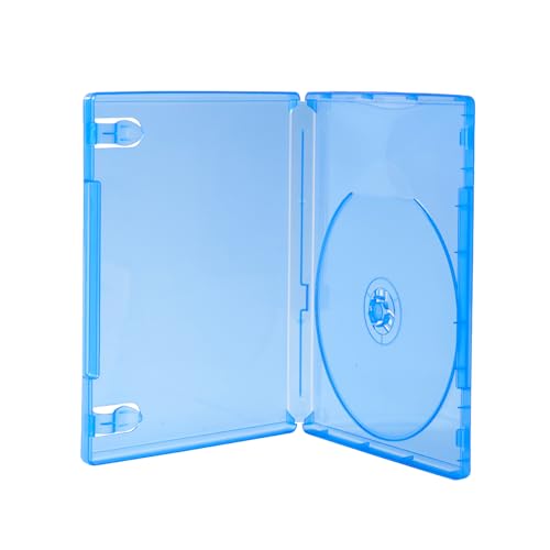 Maxtek Universal 14mm Standard Blue Case Compatible for Playstation 5 and PS4 PS5 Game Blu-ray Discs, CD, DVD Discs. Protect & Organize Your Game & Multimedia Discs (2)