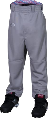 Rawlings Boys Baseball Youth Softball Pants, Grey/Pink, Small US