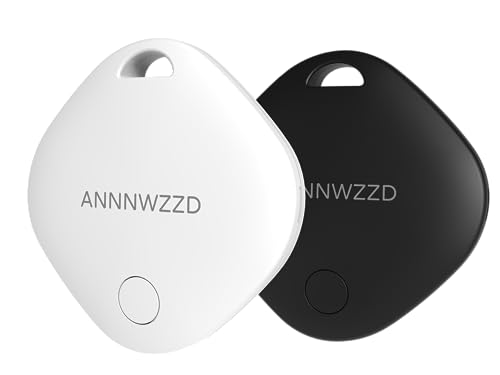 ANNNWZZD Tags 2 Pack Air Tracker Item Finders with Apple Find My (iOS Only) Track Your Keys, Wallet, Luggage, Backpack, Super Lightweight, Comes with 2 Beautiful Keyrings