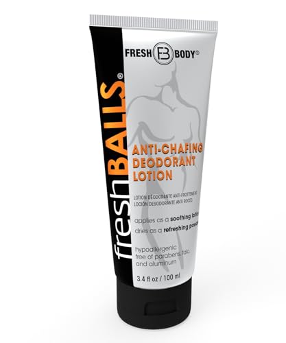 FRESH BALLS Deodorant For Men: Anti Chafing Ball Cream to Powder for Men’s Groin, Private Parts | Comfort Lotion is Aluminum-Free & Talc-Free, 3.4 oz