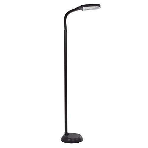 Lavish Home 72-6890 Natural Full Spectrum Sunlight Reading and Crafting Floor Lamp, Black