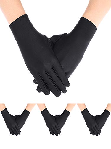 Sumind 4 Pairs Uniform Gloves Costume Gloves Dress Gloves for Man Police Formal Tuxedo Guard Parade Costume (Black)