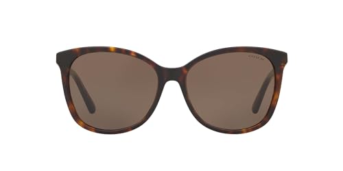 Coach HC8271U Universal Fit Sunglasses, Dark Tortoise/Dark Brown, 57 mm