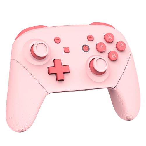 JOYTORN Mini Switch Wireless Controller for Nintendo Switch/Switch OLED/Lite,Switch Pro Controller with Wake-up/NFC/Motin Control/Dual Vibration,Switch Pro Controller for Kids and Girls-Pink