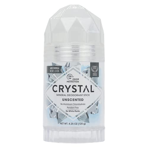 CRYSTAL Deodorant Stick, Unscented, 4.25 Ounce, White