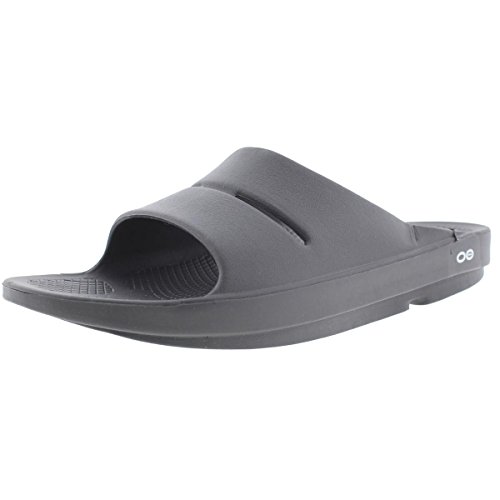 OOFOS OOahh Slide, Black - Men’s Size 9, Women’s Size 11 - Lightweight Recovery Footwear - Reduces Stress on Feet, Joints & Back - Machine Washable