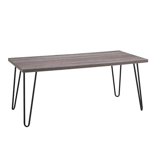 Ameriwood Home Altra Owen Retro Coffee Table with Metal Legs, Distressed Gray Oak