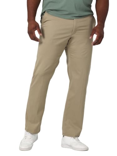 Lee Men's Big & Tall Extreme Motion Flat Front Regular Straight Pant Original Khaki 44W x 30L