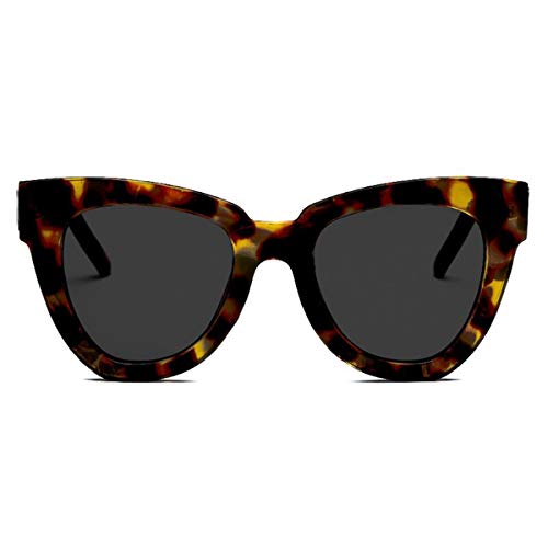 Dollger Retro Cat Eye Sunglasses Women Men Oversized Square Tortoise Shell Cateye Trendy Sunglasses Leopard