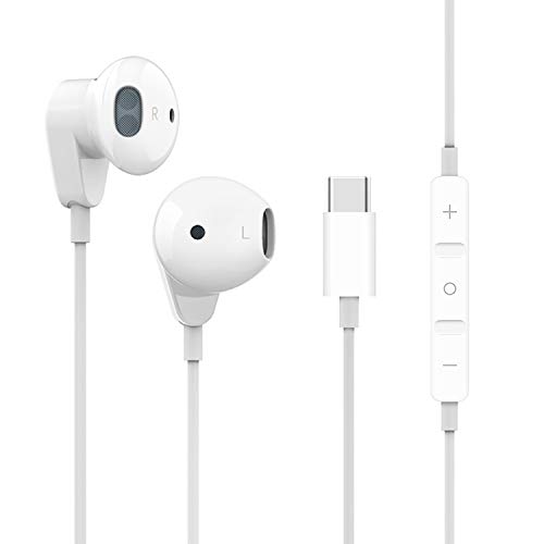 WamGra USB C Headphones, HiFi Stereo Type C Earbuds USB C Earphones with Mic & Volume Control Compatible with iPhone 15,Google Pixel 8 7 7a 6,OnePlus 10 9,MacBook,iPad Pro,Samsung Galaxy S23 S22 S21