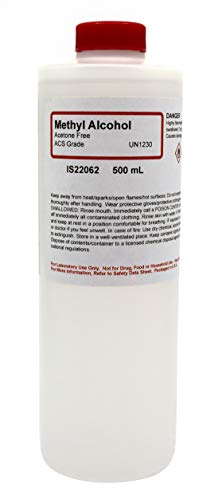 Innovating Science Methyl Alcohol ACS Grade, 500mL (16.9 oz) - Methanol Alcohol - The Curated Chemical Collection - Made in The USA
