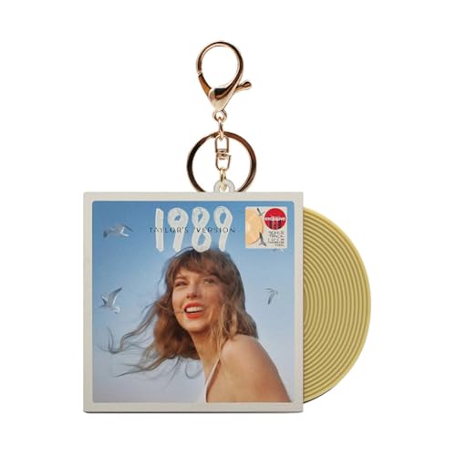 TS 1989 Album CD Record Keychains Tay-lor Merch Gifts Keyrings Swif-tie for Fans Daughter Sister Friends Swif-tie Concert (Smile)