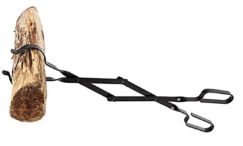 Rocky Mountain Goods Firewood Tongs - Reinforced Wrought Iron for extra strength - 26” - Log grabber for up 12” thick logs - Log - Rust resistant finish fireplace tongs for indoor/outdoor (1)