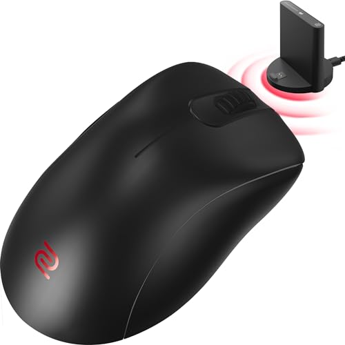 BenQ ZOWIE EC2-CW ​Wireless Ergonomic Gaming Mouse for Esports Enhanced Receiver 24-step Scroll Wheel Driverless Matte Black Coating Medium Size