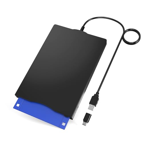 YEY Floppy Disk Reader External Floppy Disk Reader USB 3.5-inch USB Floppy Disk Reader 1.44 MB FDD Portable Floppy Disk for PC Laptops Windows/XP/7/8/10/11 Plug and Play