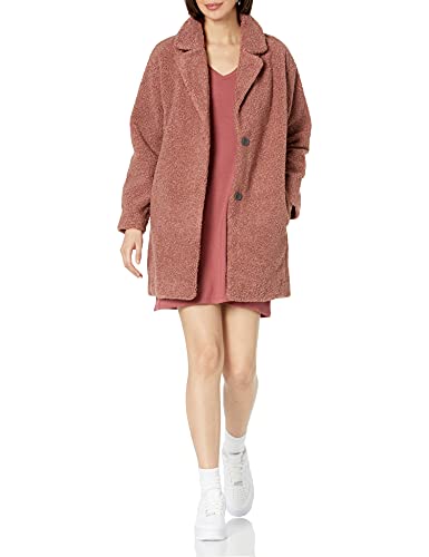 Amazon Essentials Women's Teddy Bear Fleece Oversized-Fit Lapel Jacket (Previously Daily Ritual), Dusty Rose, Medium