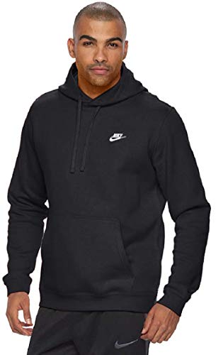 Men's Nike Club Fleece Pullover Hoodie (BLACK, MEDIUM)