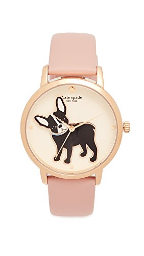 Kate Spade New York Women's Metro Quartz Stainless Steel and Leather Watch, Color: Rose Gold, Beige (Model: KSW1345)