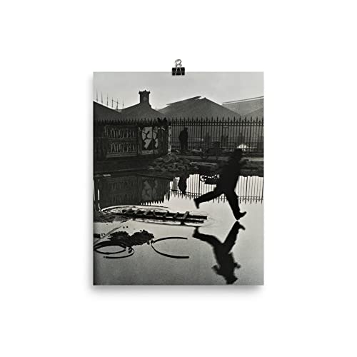 Behind The Gare Saint-Lazare by Henri Cartier-Bresson Poster Print - Wall Art for Home Decor Office Living Room Bedroom, No Frame, Range of Sizes