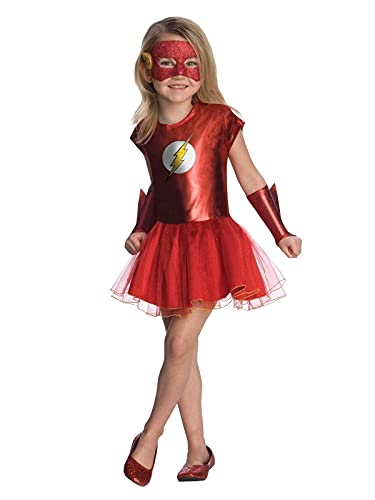 Rubie's Girl's DC Comics Justice League Flash Costume Tutu Dress with Gauntlets and Eye Mask, Small