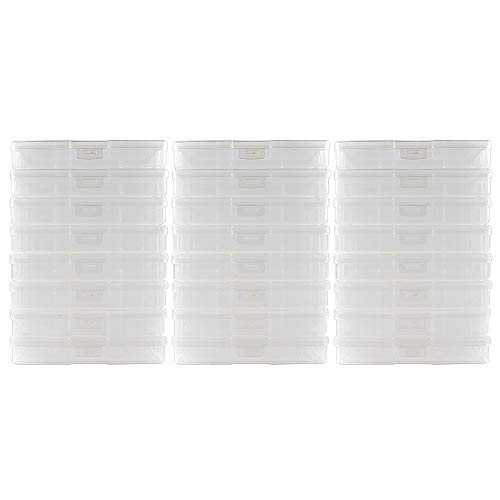 novelinks Photo Case 4' x 6' Photo Storage Boxes - Photo Organizer Cases Photo Keeper Picture Storage Containers Box for Photos - 24 PACK (Clear)