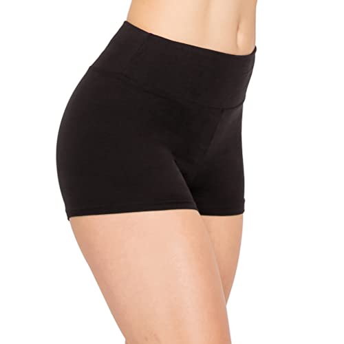 ALWAYS Women Workout Yoga Shorts - Premium Soft Solid Stretch Cheerleader Running Dance Volleyball Short Pants Black Plus 3X-Large